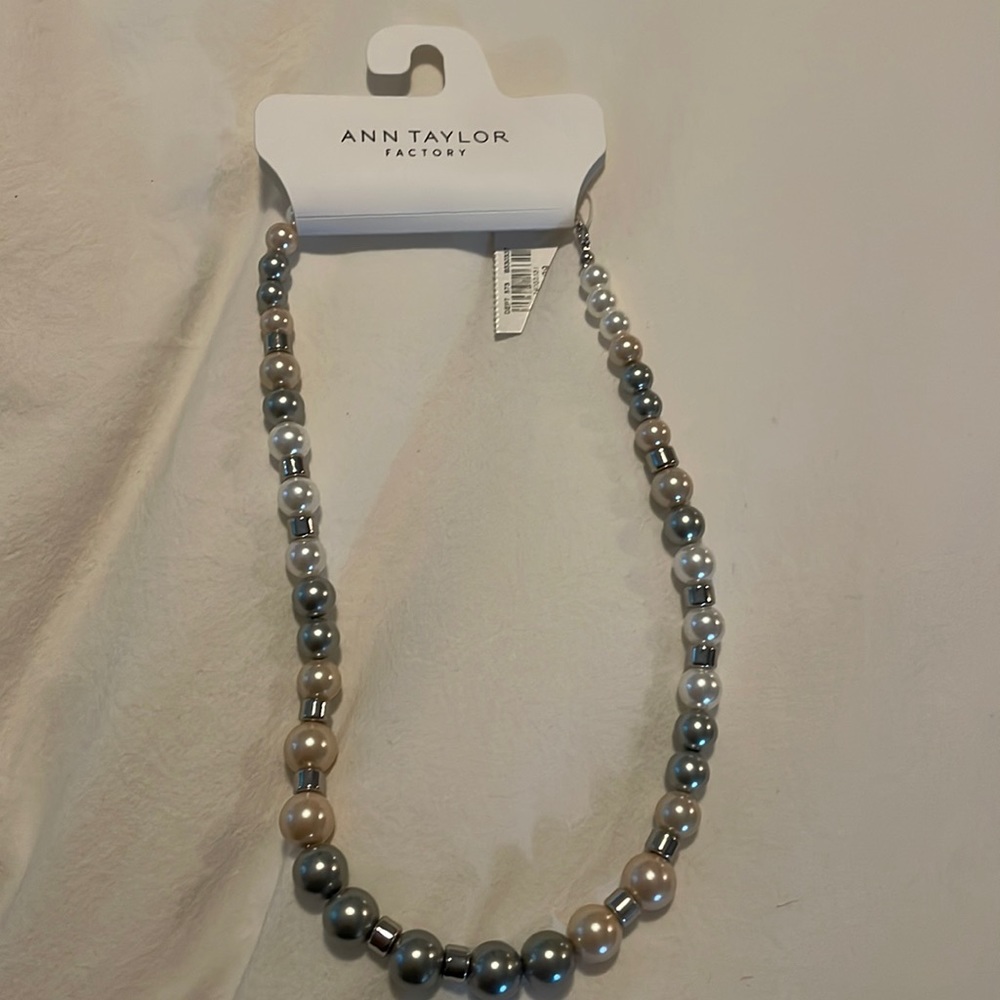 Silver, white and cream necklace from Ann Taylor Factory